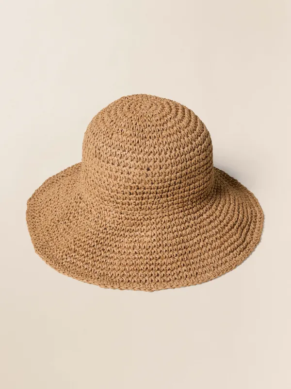 Womens Straw Sun Hat - Salt sold by Faherty