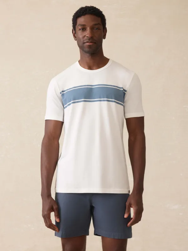Short-Sleeve Shorelite UPF Tee - White Surf Stripe sold by Faherty