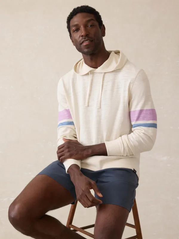 Sunwashed Slub Hoodie - Cream Dume Stripe sold by Faherty