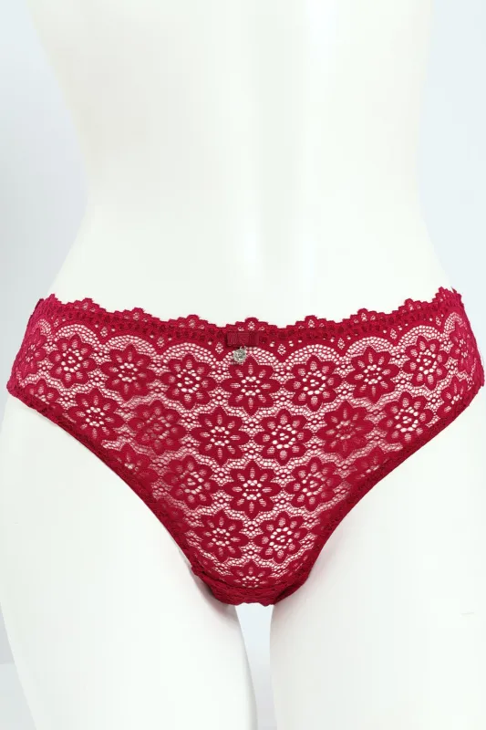 Full Lace Bikini Panty - Wine sold by Edgars