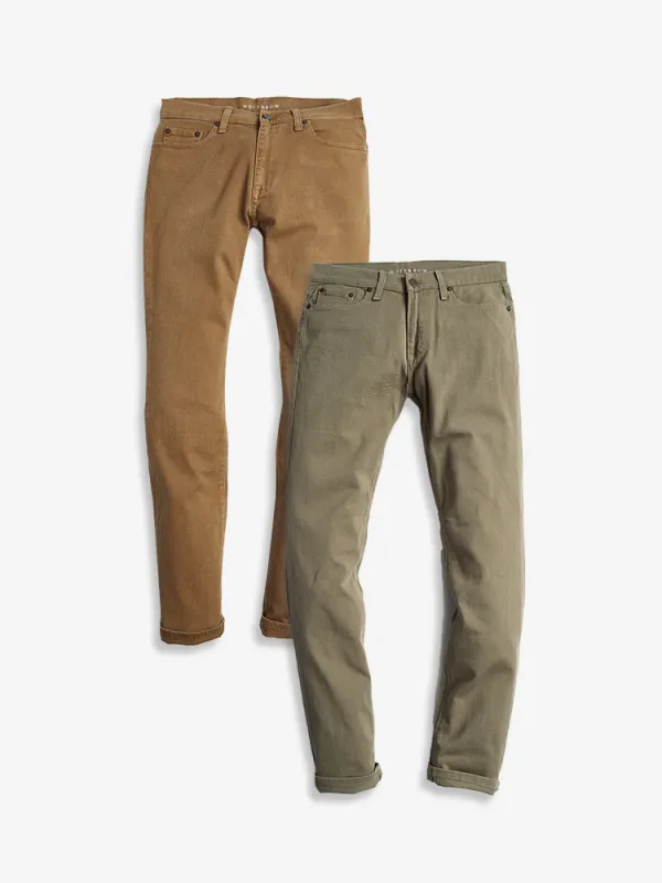 Straight Twill Stretch Jeans 2-Pack sold by Mott & Bow