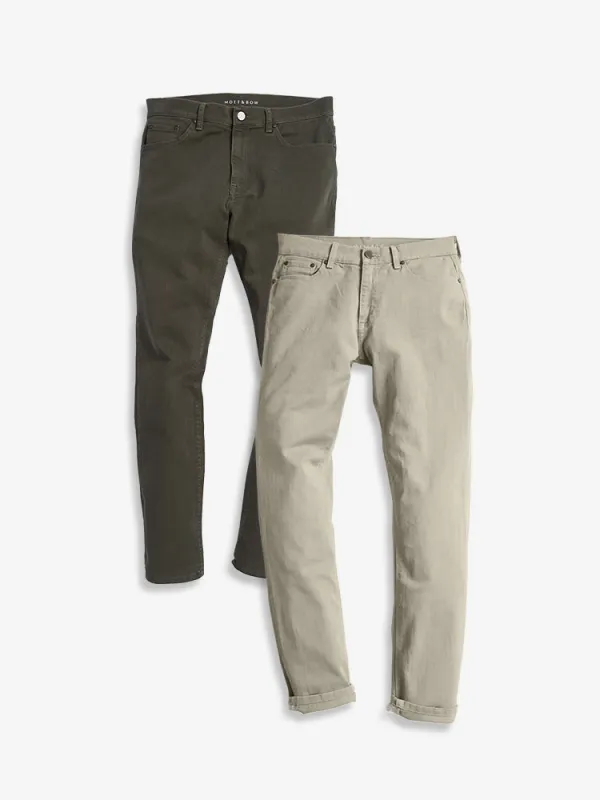 Straight Twill Stretch Jeans 2-Pack sold by Mott & Bow