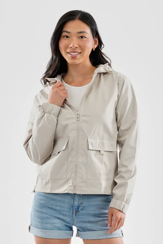 Canada Weather Gear Cropped Coated Microfibre Lightweight Jacket - Cream sold by Fairweather