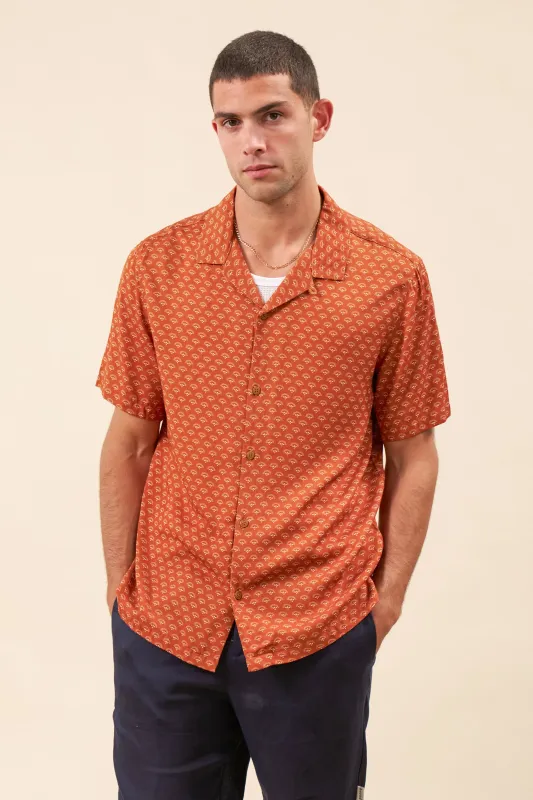 HENNA RAYON SHIRT - SUNSET ORANGE sold by Bound