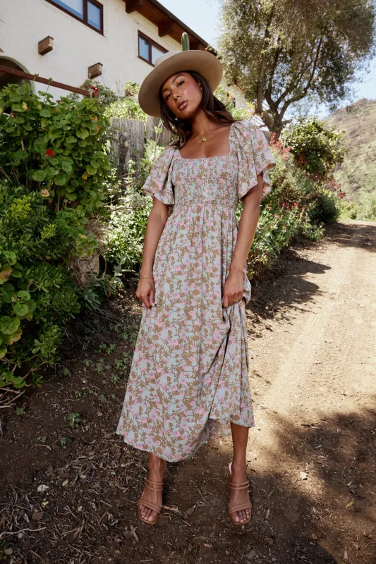 Yuna Floral Maxi Dress sold by bohme