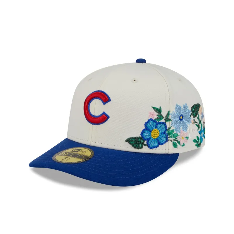 Chicago Cubs Tonal Florals White 59FIFTY Fitted Hat sold by New Era
