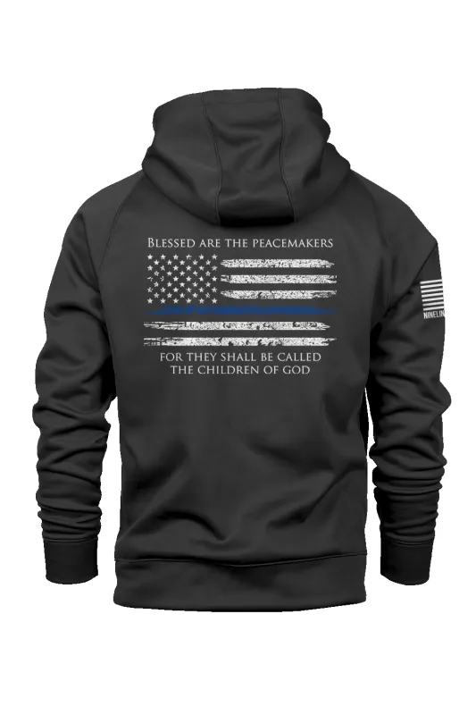 Thin Blue Line - Raglan Tailgater Hoodie sold by Nine Line