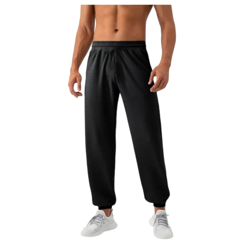 Anna-Kaci Active Men's Lightweight Textured Jogger Pants with Elastic Waist and Cuffed Ankles for Active and Casual Wear sold by Anna-Kaci