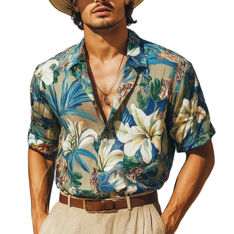 Men's Summer Hawaiian Vacation Print Short Sleeve Shirt MTA2699E1U sold by Manly