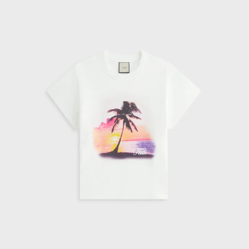 Kith Women Sunset Palm Mulberry Vintage Tee - White sold by Kith
