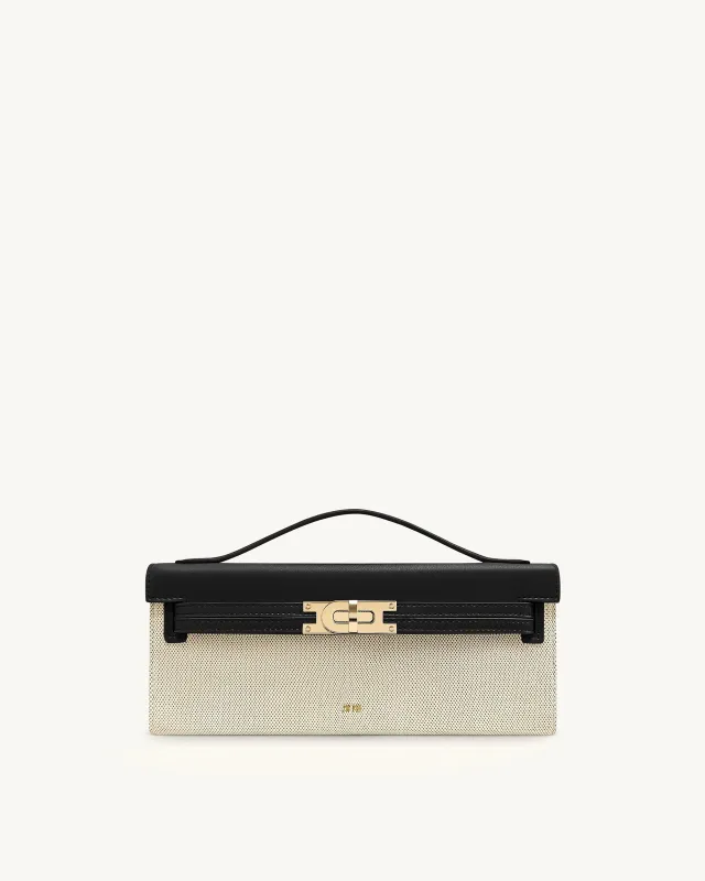 Bria Structured Top Handle Bag - Black Canvas sold by JW PEI