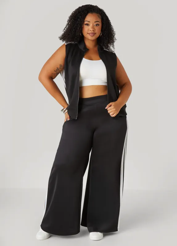Striped Wide Leg Track Pants sold by Ashley Stewart
