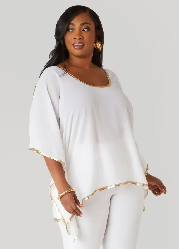 Embellished Cold Shoulder Blouse sold by Ashley Stewart