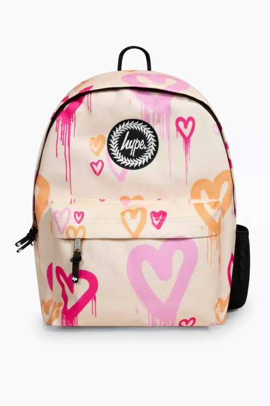 Hype Girls Peach Heart Drips Backpack sold by DB3 Online