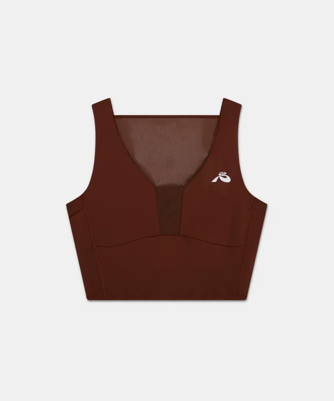 Stamina™ Vela Race Crop - Coffee Bean sold by Bandit Running