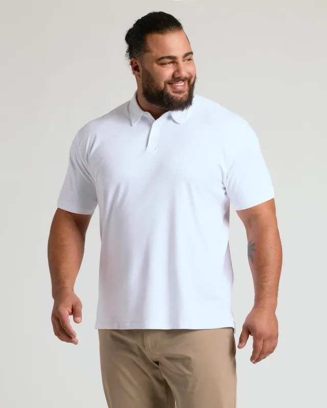 White Pima Polo sold by True Classic