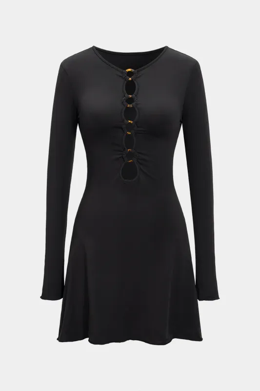 Langærmet udskåret minikjole sold by Micas