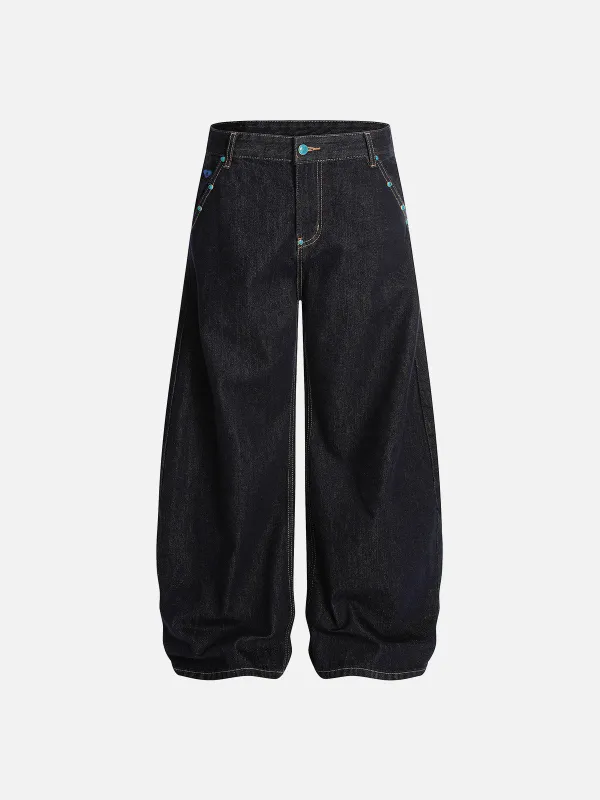 Aelfric Eden Vintage Rivets Raw Baggy Barrel Jeans sold by Aelfric Eden
