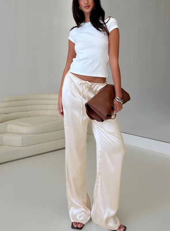 Soulstar Satin Pants Champagne sold by Princess Polly