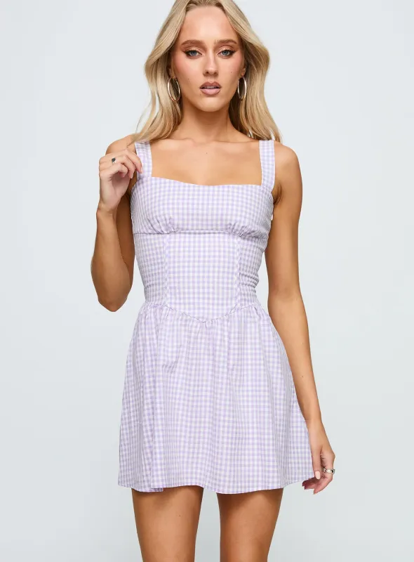 Gentle Soul Mini Dress Purple Multi sold by Princess Polly
