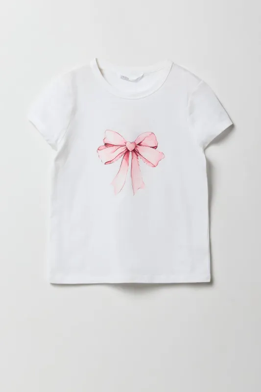 Girls Bow Graphic T-Shirt sold by Urban Planet