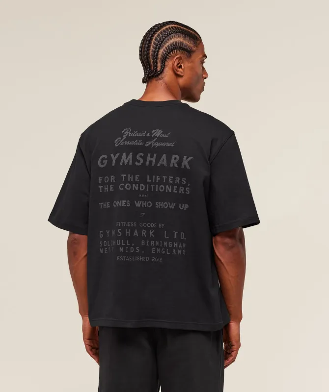 Gymshark For The Lifters Boxy T-Shirt - Black sold by Gymshark