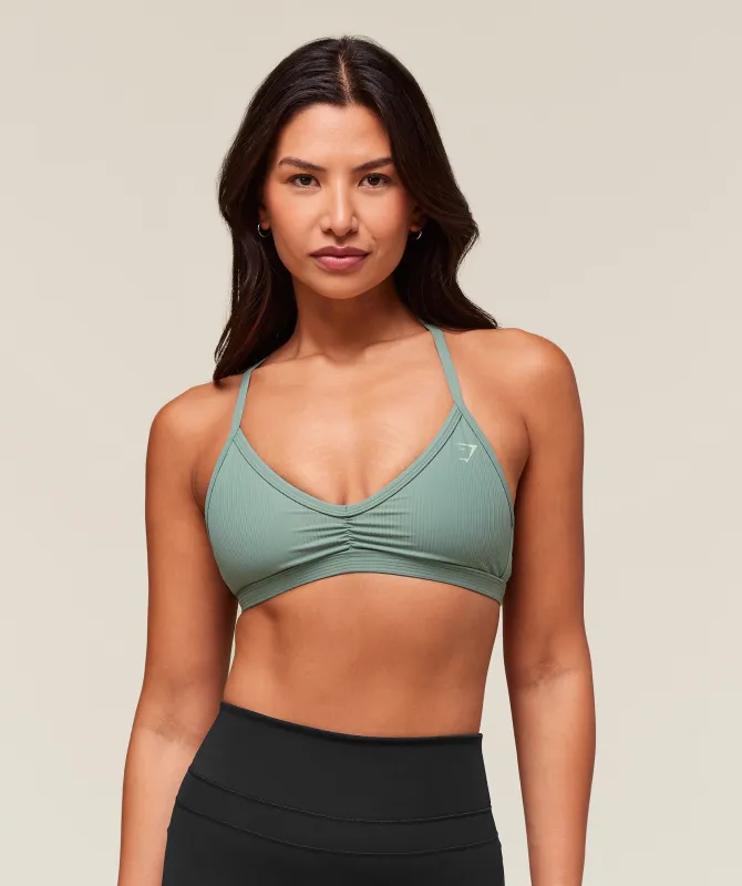 Gymshark Ribbed Minimal Sports Bra - Celeste Blue sold by Gymshark