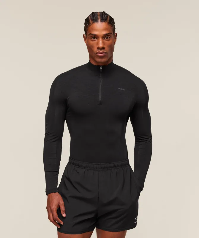 Gymshark everywear Warp Knit 1/4 Zip - Black sold by Gymshark