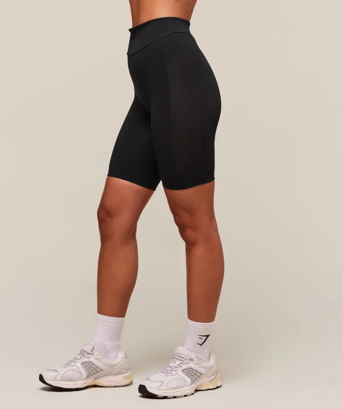 Gymshark everywear Warp Knit Cycling Shorts - Black sold by Gymshark