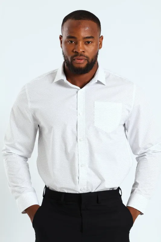 Square Spot Shirt - White/Blue sold by Edgars