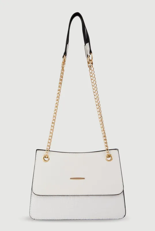 Chic Metallic Faux Leather Crossbody Bag with Removable Strap sold by Rainbow