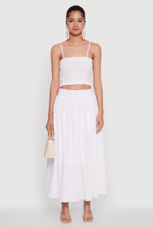 Chic Maxi Circle Skirt with Smocked Waist sold by Rainbow