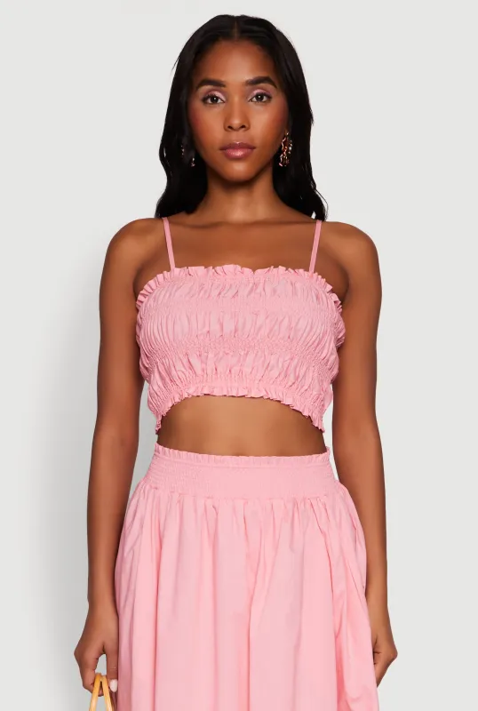 Chic Sleeveless Cami Top with Square Neck and Cropped Hem sold by Rainbow