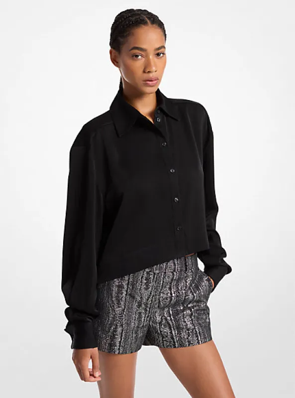 Satin Cropped Shirt sold by Michael Kors
