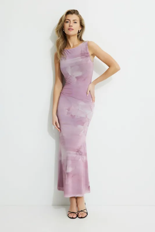 Boat Neck Mesh Maxi Dress sold by Dynamite