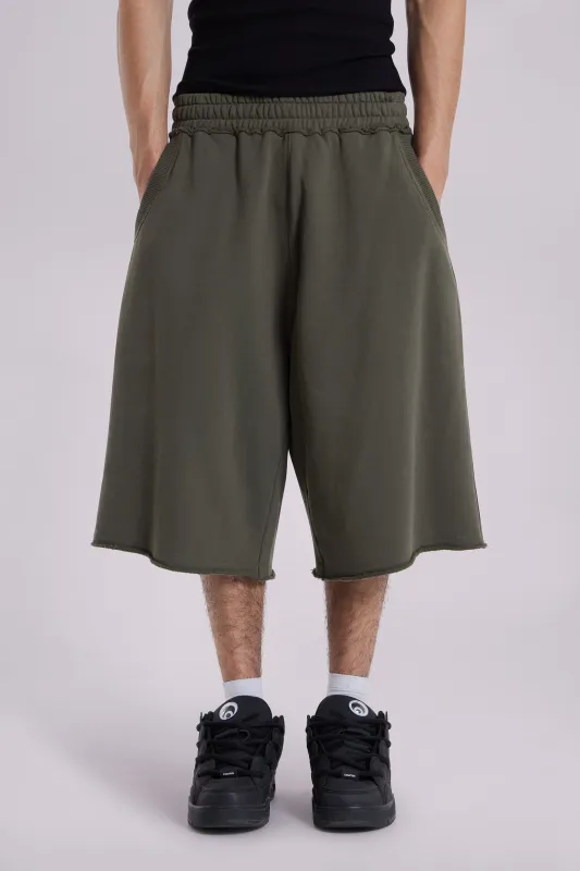 Khaki Monster Shorts sold by Jaded London