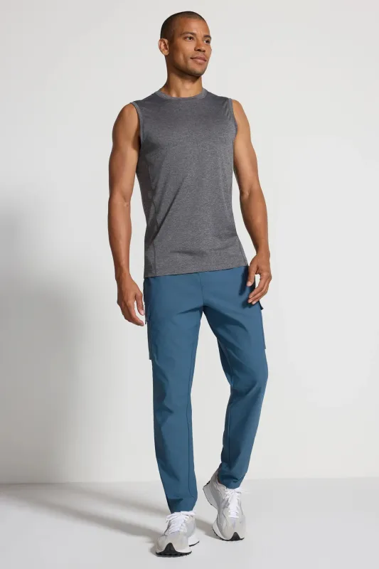 Men's Conquer Crew Neck Tank - Black sold by Mondetta
