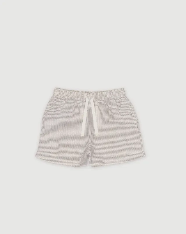 Re-Worn Womens Linen Stripe Short sold by Assembly Label