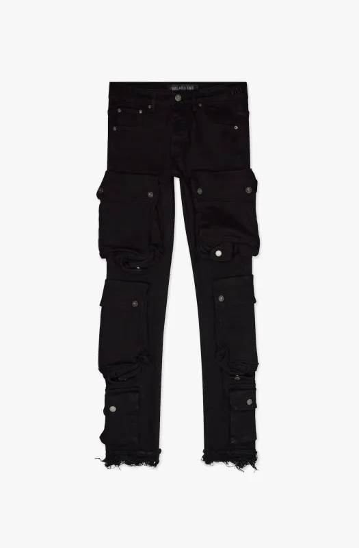 CliffJump Skinny Cargo Black Washed sold by valabasas
