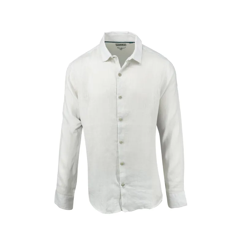 White Pure Linen Shirt sold by Ike Behar