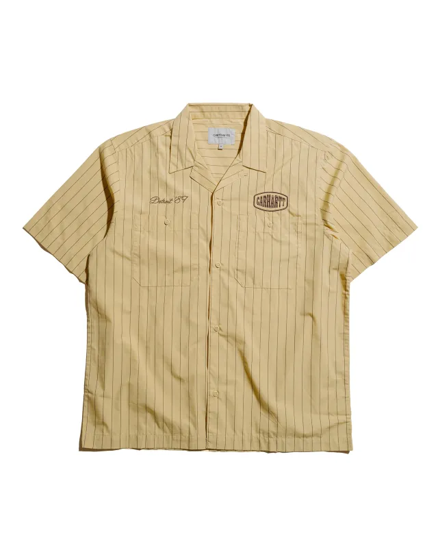 Carhartt W.I.P. S/S Hendry Shirt Straw/Liberica Seaton Stripe sold by Lost & Found
