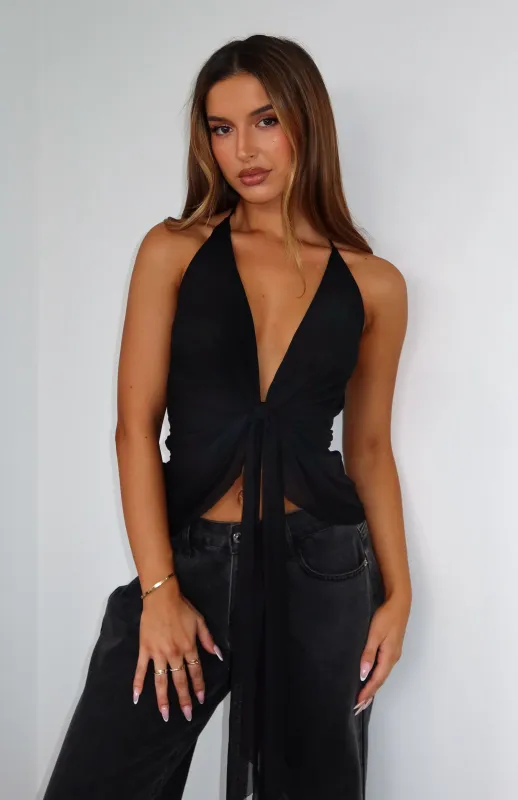 Siren's Touch Top Black sold by White Fox Boutique