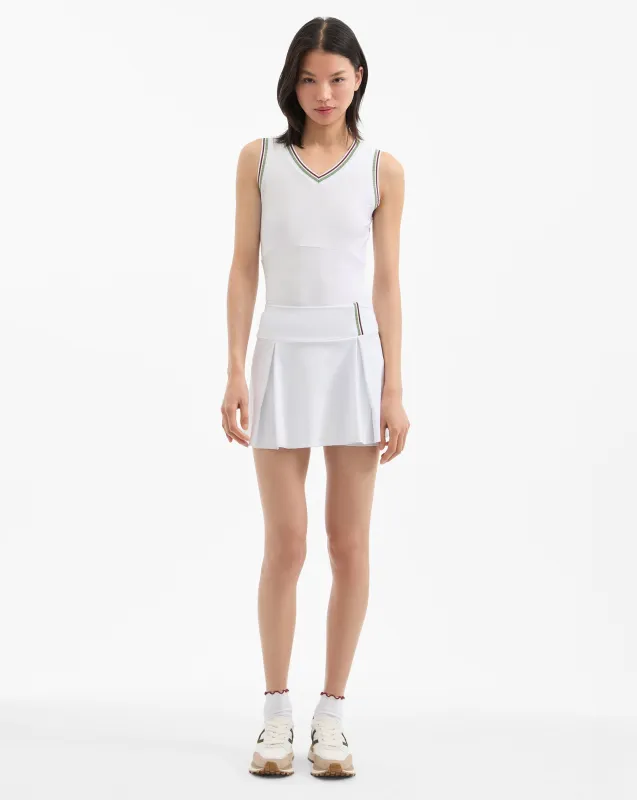 Deuce Pleated Tennis Skort sold by Veronica Beard