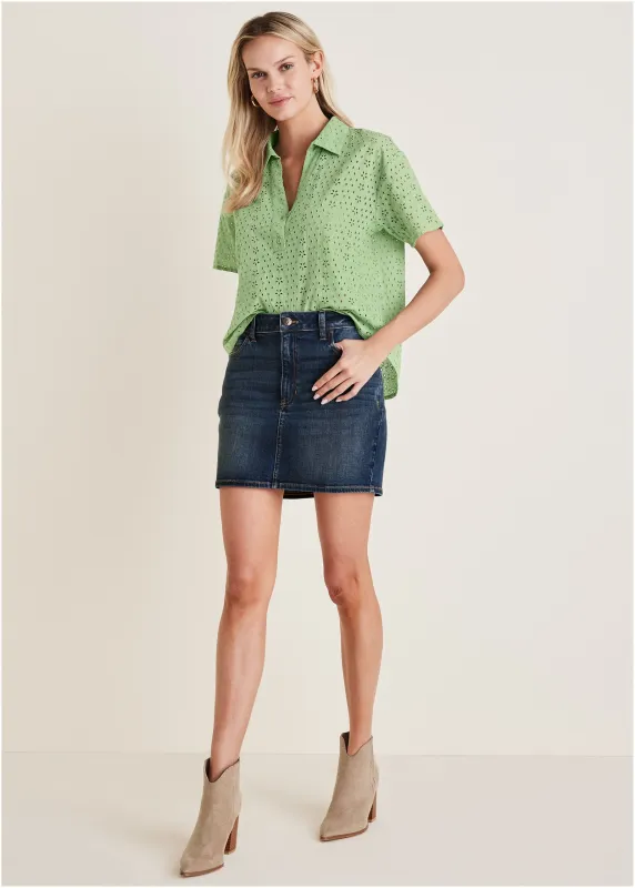 Denim Mini Skirt  - Medium Wash sold by VENUS