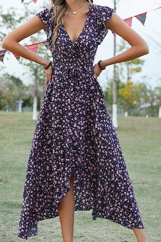 Floral wrap dress sold by Charming Charlie