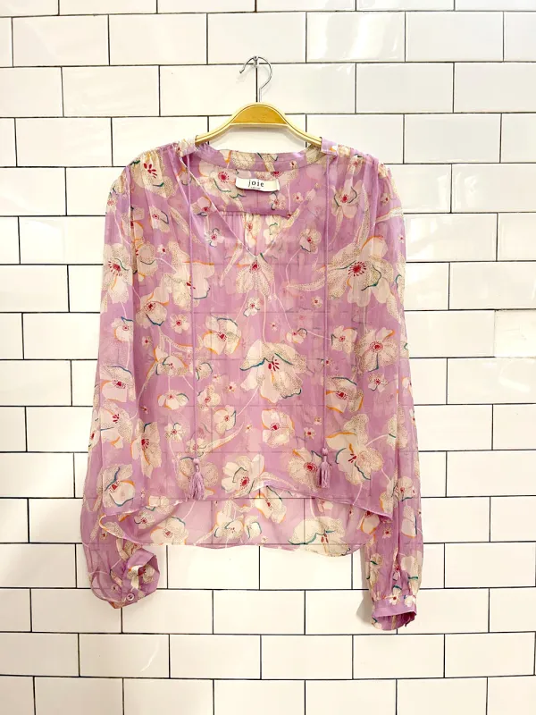 nwt joie 2024 feyanna floral silk chiffon blouse sold by Good Market Thrift Store