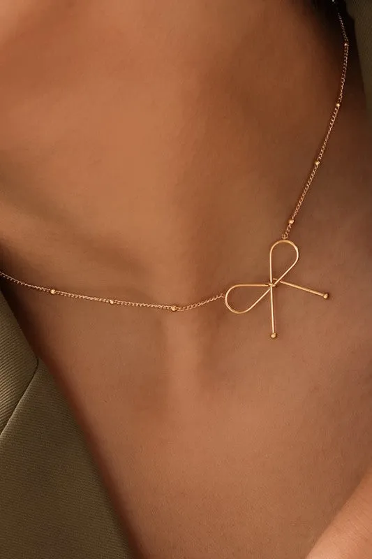 Dainty Bow Necklace sold by Evercado