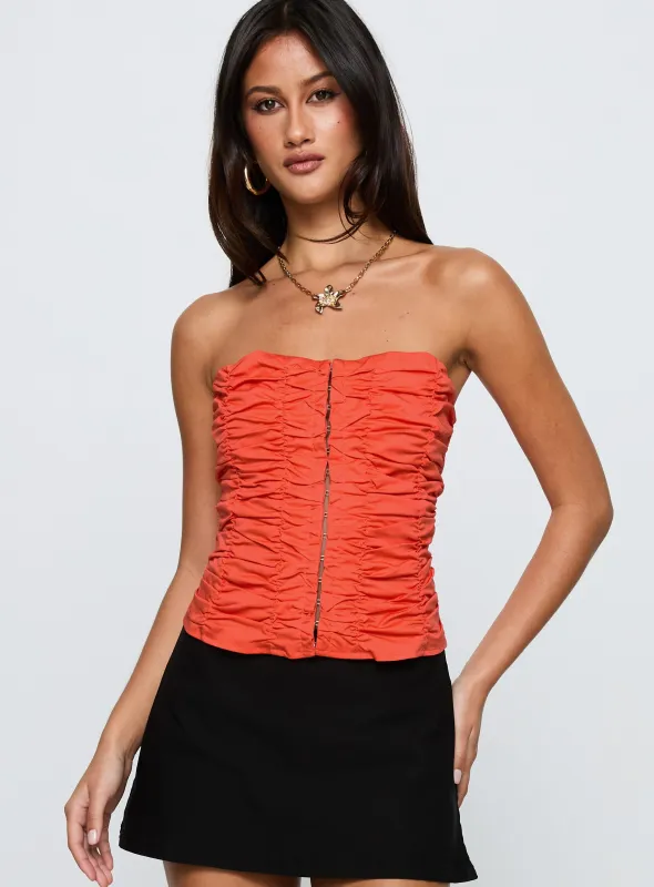 Diamonds Are Forever Strapless Top Orange sold by Princess Polly