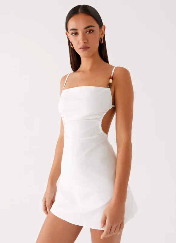 Marlon Mini Dress - White sold by Peppermayo