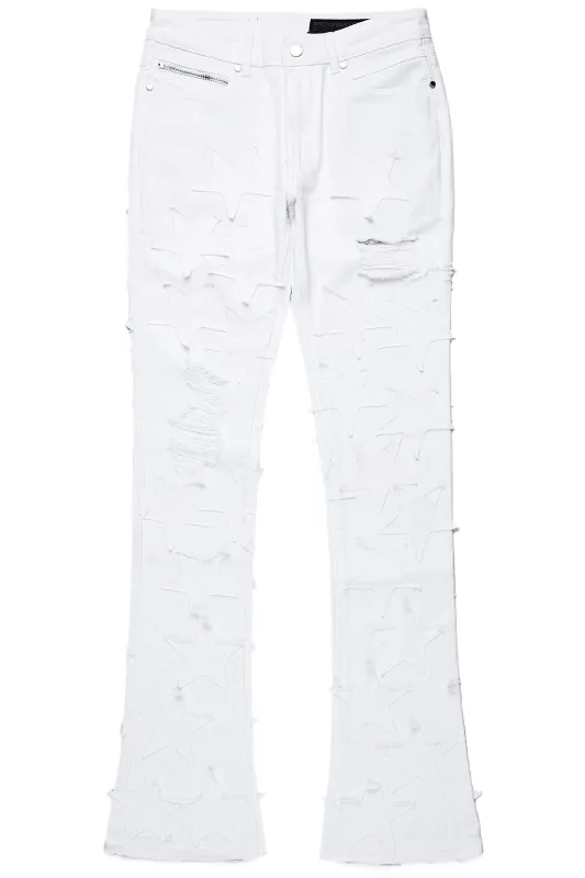 StarLane White Stacked Flare Jean sold by Rockstar Original